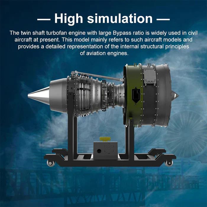 Full Metal Dual-Spool Turbofan Aircraft Engine Model