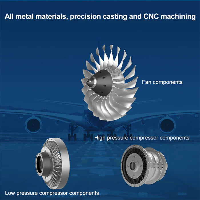 Full Metal Dual-Spool Turbofan Aircraft Engine Model